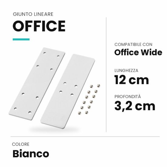 Ideal lux office giunto lineare per lampadari office wide bianco
