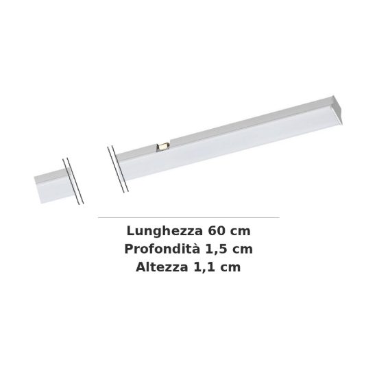 Ideal lux stick modulo lineare a fascio largo per binario magnetico 48v led 12w 3000k bianco