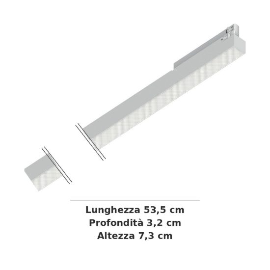 Ideal lux display lineare per binario trifase led 14w 4000k 53,5cm antiabbagliamento dali bianco