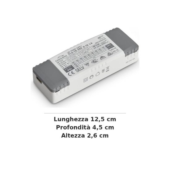 Ideal lux zephyr alimentatore dimmerabile 1-10v 15w 300ma per faretti da incasso