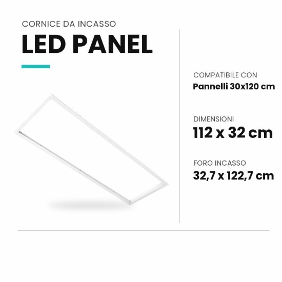 Ideal lux led panel cornice da incasso 30x120cm per pannelli led