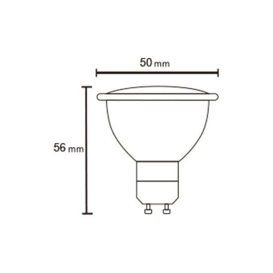 Lampadina led gu10 spot luce diffusa 6w 3000k bianca