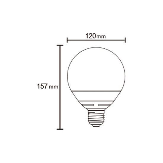 Lampadina led e27 a globo 12cm 20w 4000k bianca