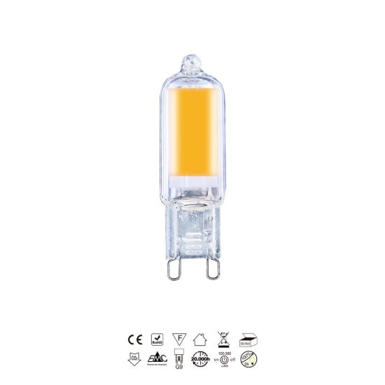 Lampadina led g9 a capsula in vetro 2,5w 3000k trasparente