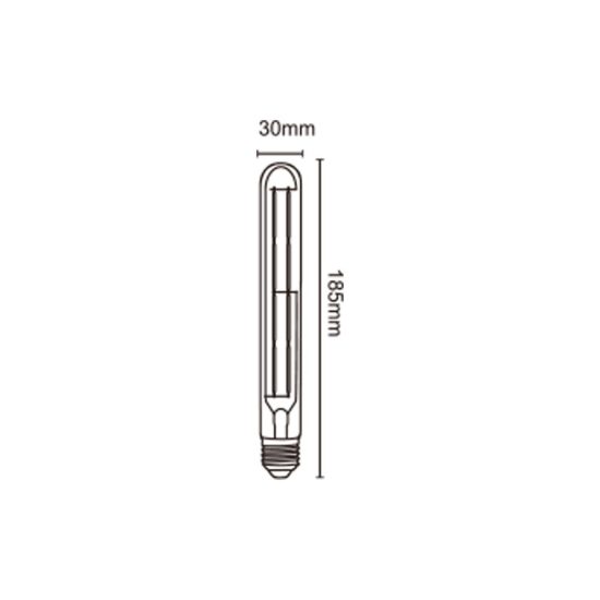 Lampadina led e27 tubolare 18,5cm vintage a filamento 6w 2400k ambrata