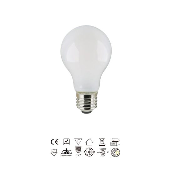 Lampadina led e27 a goccia opale 9w 3000k bianca