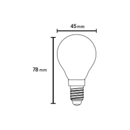 Lampadina led e14 a sfera opale 6,5w 3000k bianca