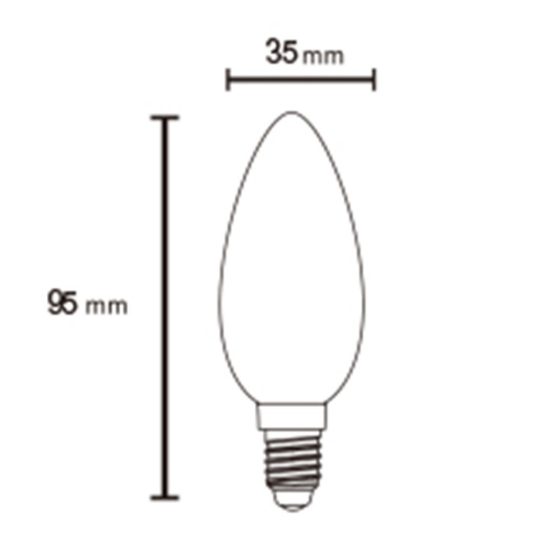 Lampadina led e14 a candela opale 4w 4000k bianca
