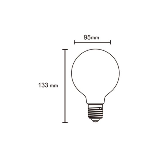 Lampadina led e27 a globo 9,5cm opale 6,5w 4000k bianca