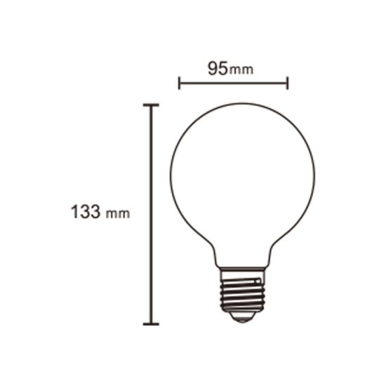 Lampadina led e27 a globo 9,5cm opale 8w 3000k dimmerabile bianca