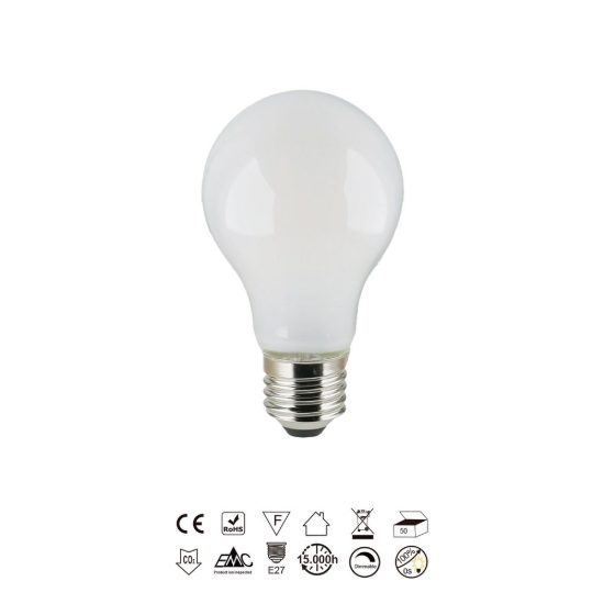 Lampadina led e27 a goccia opale 12w 3000k dimmerabile bianca