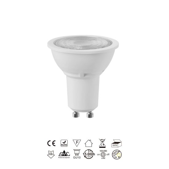 Lampadina led gu10 spot 7w 3000k bianca