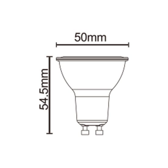 Lampadina led gu10 spot in vetro 2,4w 2700k dimmerabile trasparente