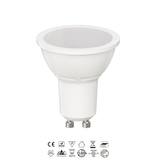 Lampadina led gu10 spot 8w 4000k fascio 100° bianca