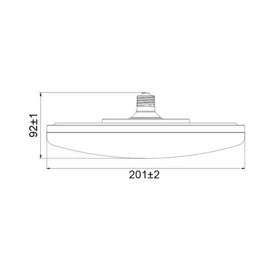 Lampadina led e27 a disco ufo 20cm 20w cct 2700k 3200k 4000k bianca
