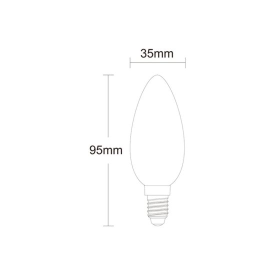 Lampadina led e14 a candela opale 4,5w 3000k dimmerabile bianca