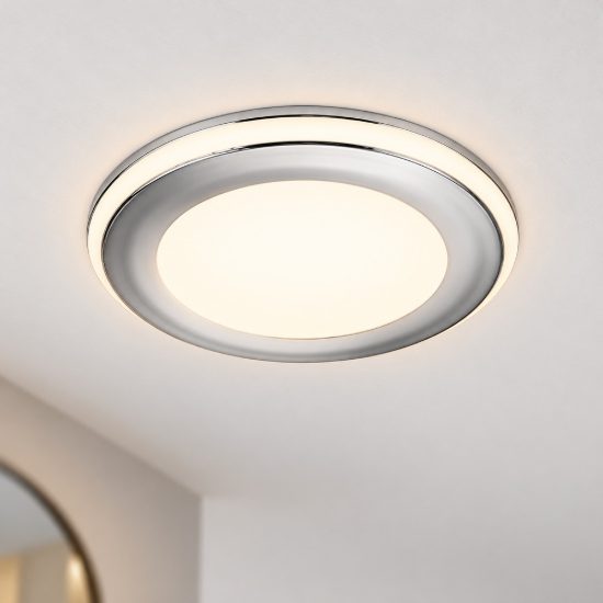 Faretto da incasso per cartongesso per soggiorno led 5w 3000k tripla accensione rotondo cromo