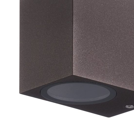 Applique da esterno gu10 corten ip54 squadrata
