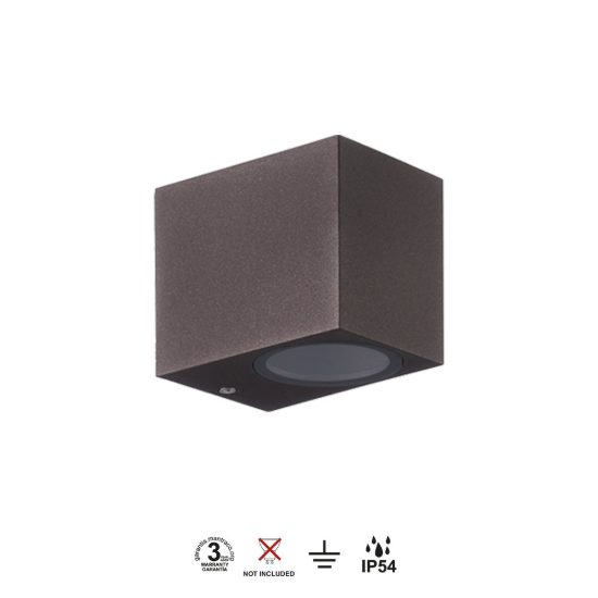 Applique da esterno gu10 corten ip54 squadrata