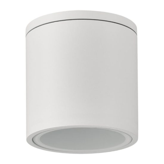 Faretto da esterno soffitto ip54 gu10 9cm moderno bianco tondo