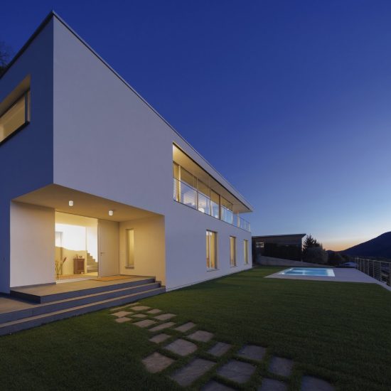 Faretto da esterno soffitto ip54 gu10 9cm moderno bianco tondo