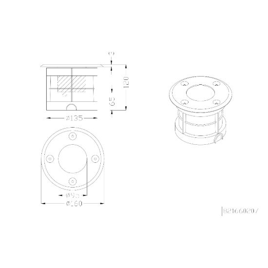 Faretto da incasso da esterno pavimento carrabile led 8w 3000k ip65 16cm rotondo nichel opaco