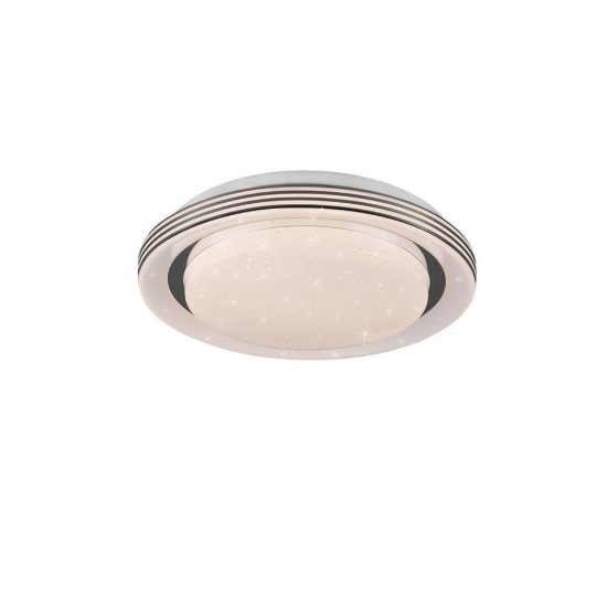 Plafoniera led 10,5w cct 3000k 6000k con telecomando bianca cromo effetto cielo stellato