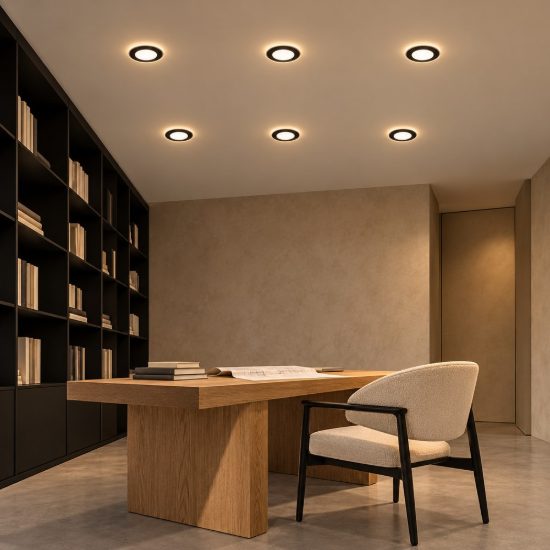 Faretto da incasso per cartongesso per cucina led 5w 3000k tripla accensione rotondo nero opaco
