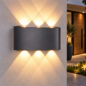 Appliqueper esterno led 6w 3000k ip54 17cm grigio scuro