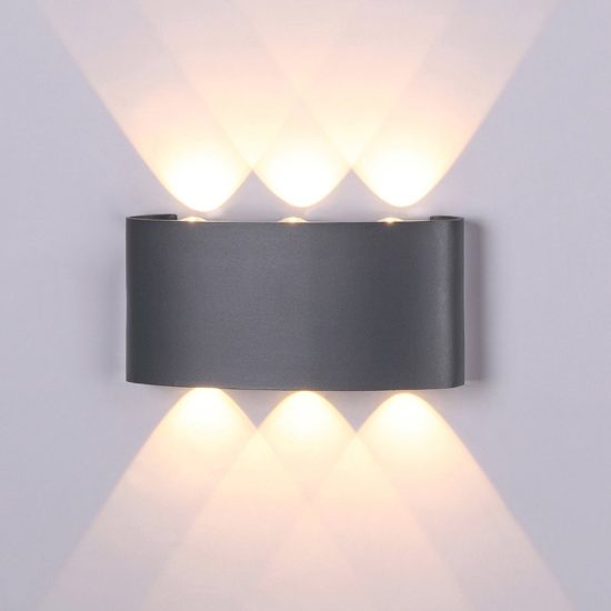 Appliqueper esterno led 6w 3000k ip54 17cm grigio scuro