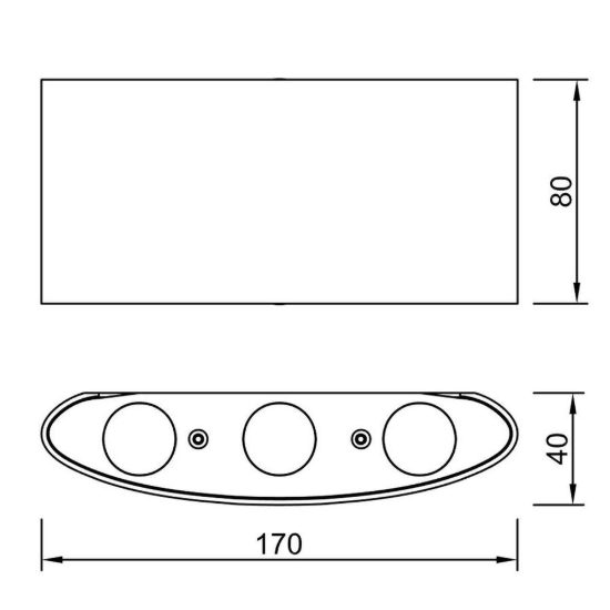 Appliqueper esterno led 6w 3000k ip54 17cm grigio scuro