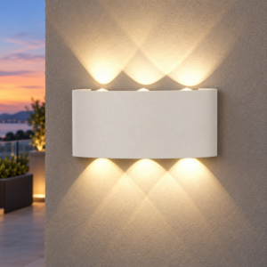 Applique da esterno led 6w 3000k ip54 bianco sabbiato
