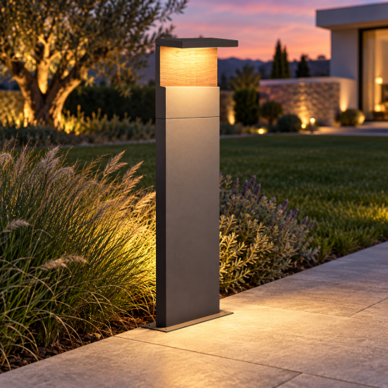 Paletto lampione da giardino led 13w 3000k ip65 h60cm