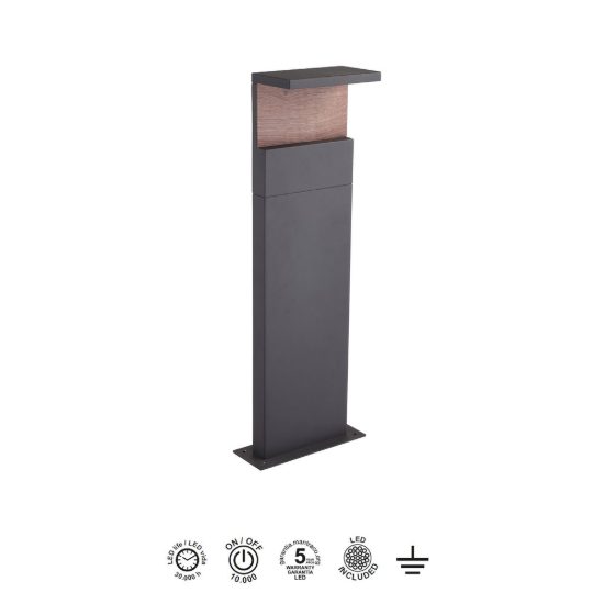 Paletto lampione da giardino led 13w 3000k ip65 h60cm