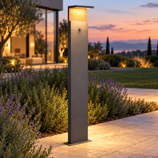Lampione da giardino h100 led 13w 3000k ip65 moderno
