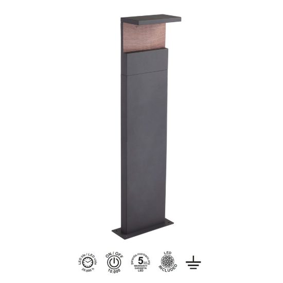 Lampione da giardino h100 led 13w 3000k ip65 moderno