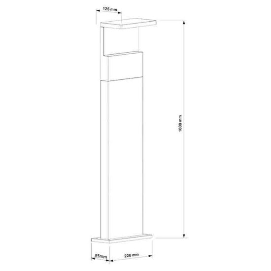 Lampione da giardino h100 led 13w 3000k ip65 moderno