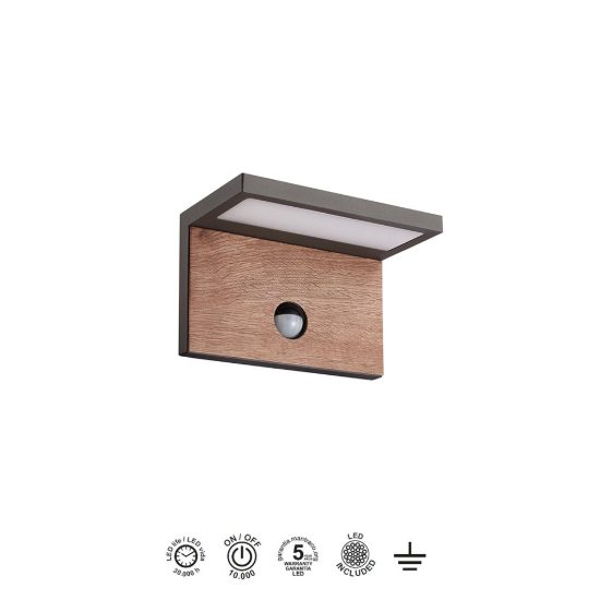Applique da parete per esterno led 3000k ip54 con sensore di movimento