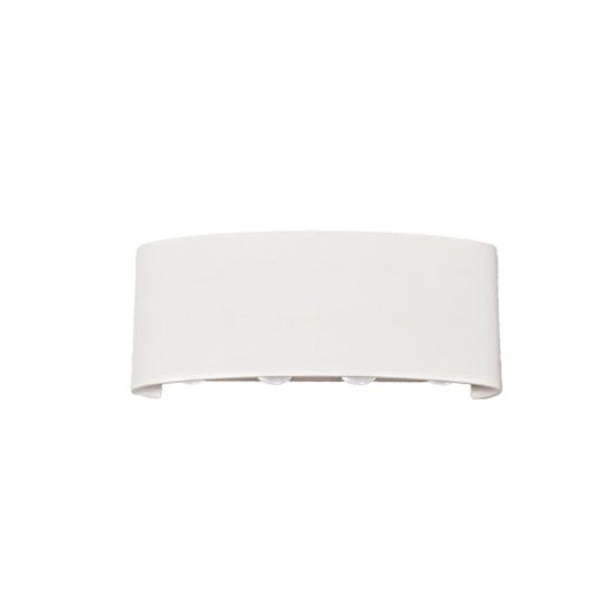 Applique da esterno led 8w 3000k ip54 22cm moderna bianco sabbiato vetro