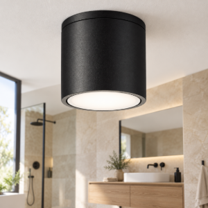Faretto da bagno per soffitto gu10 nero ip54