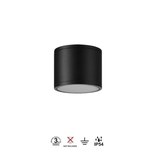 Faretto da bagno per soffitto gu10 nero ip54