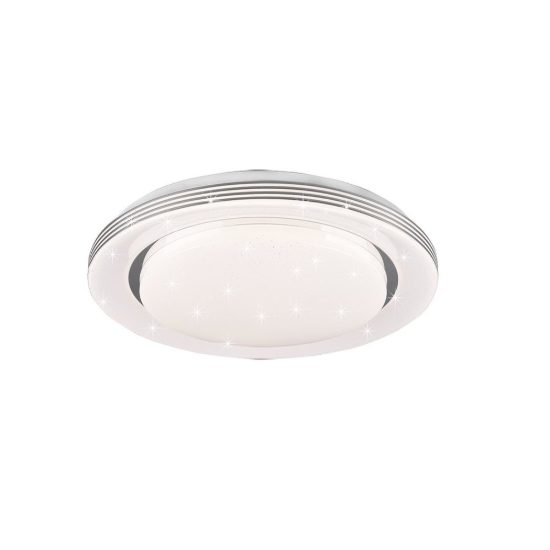 Plafoniera led 18w cct 3000k 6000k con telecomando bianca cromo effetto cielo stellato