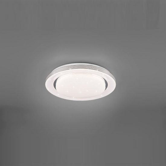 Plafoniera led 18w cct 3000k 6000k con telecomando bianca cromo effetto cielo stellato