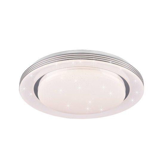 Plafoniera led 21w cct 3000k 6000k con telecomando bianca cromo effetto cielo stellato