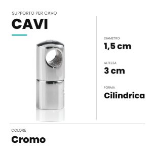 Ideal lux supporto per cavo 15x30mm cromo