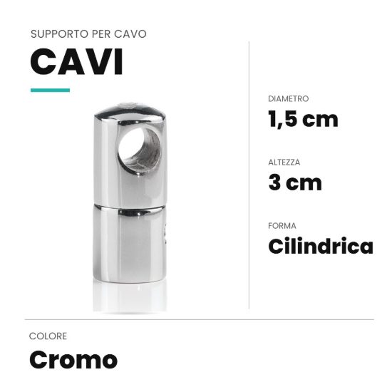 Ideal lux supporto per cavo 15x30mm cromo