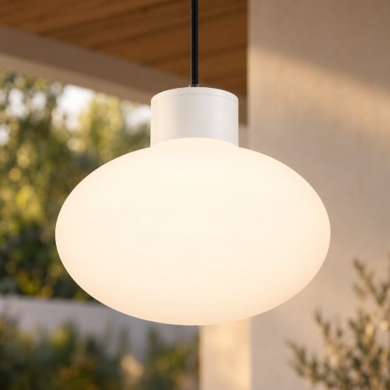 Ideal lux clio msp1 lampada a sospensione da esterno e27 moderna bianca ip44
