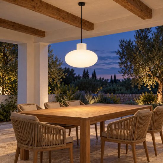 Ideal lux clio msp1 lampada a sospensione da esterno e27 moderna bianca ip44