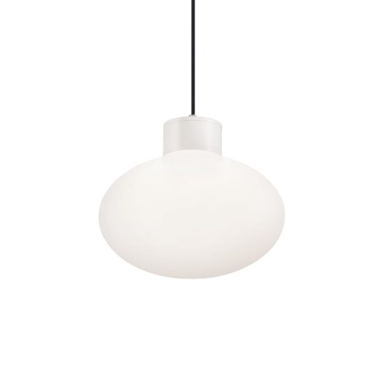 Ideal lux clio msp1 lampada a sospensione da esterno e27 moderna bianca ip44