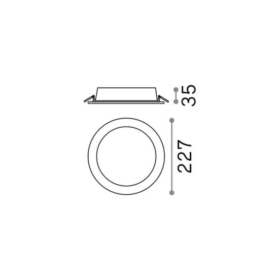 Ideal lux groove faretto da incasso per cartongesso led 30w 4000k foro 20,5cm rotondo bianco